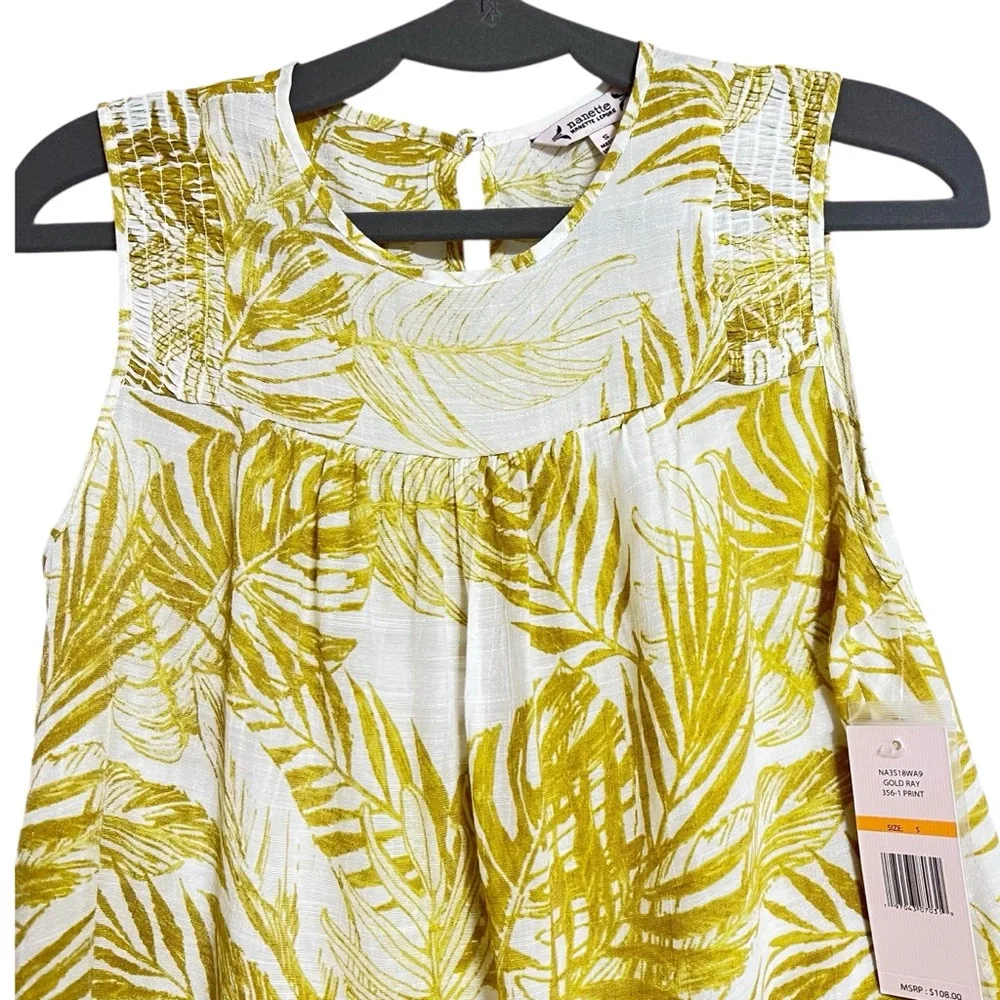 Nanette Lapore Top Sleeveless Palm Tropical‎ Print Blouse